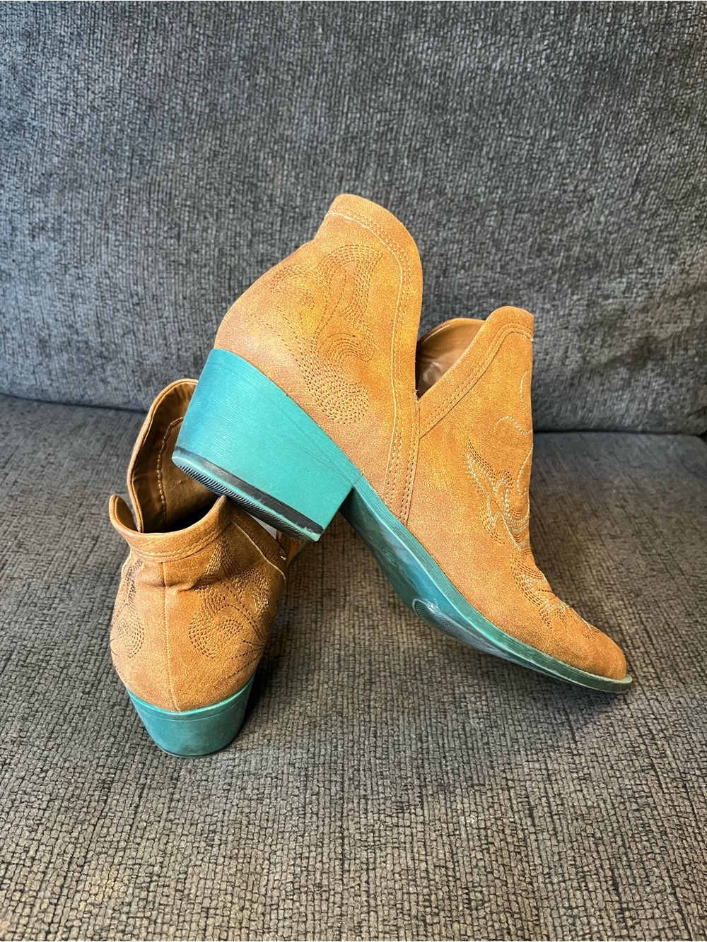 Jolimall Women’s 10 Western Split Ankle Booties - Picture 3 of 4